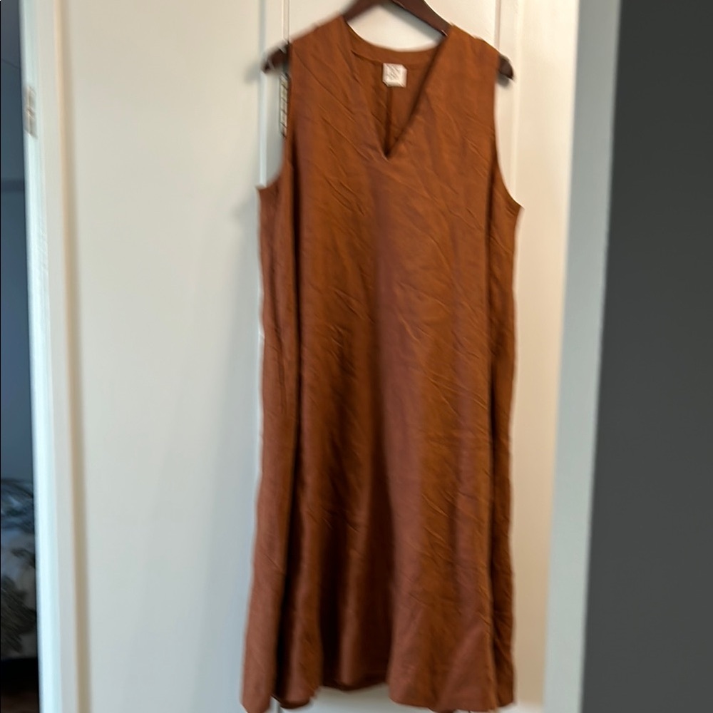 Hoi Bo Sleeveless Brown Dress NWOT